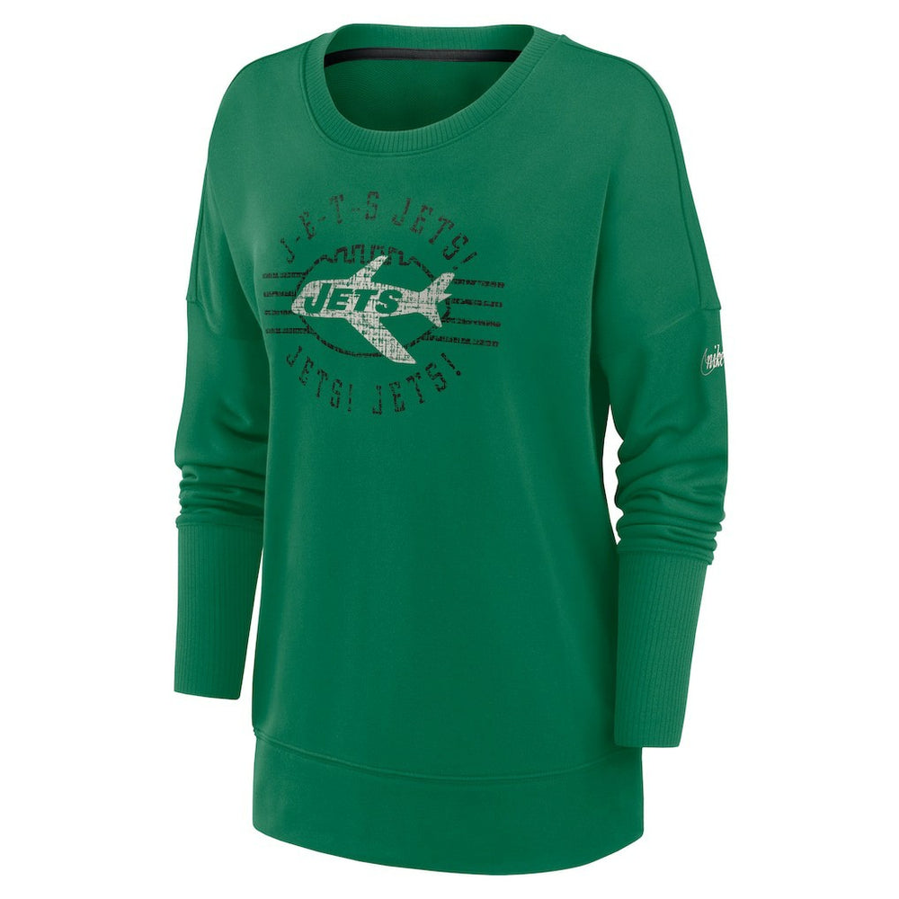 New York Jets Nike Women's Rewind Playback Icon Performance Pullover Sweatshirt