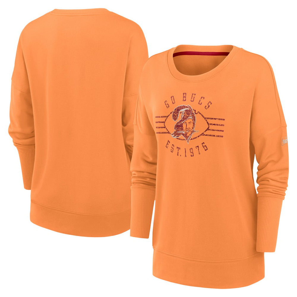 Tampa Bay Buccaneers Nike Women's Rewind Playback Icon Performance Pullover Sweatshirt