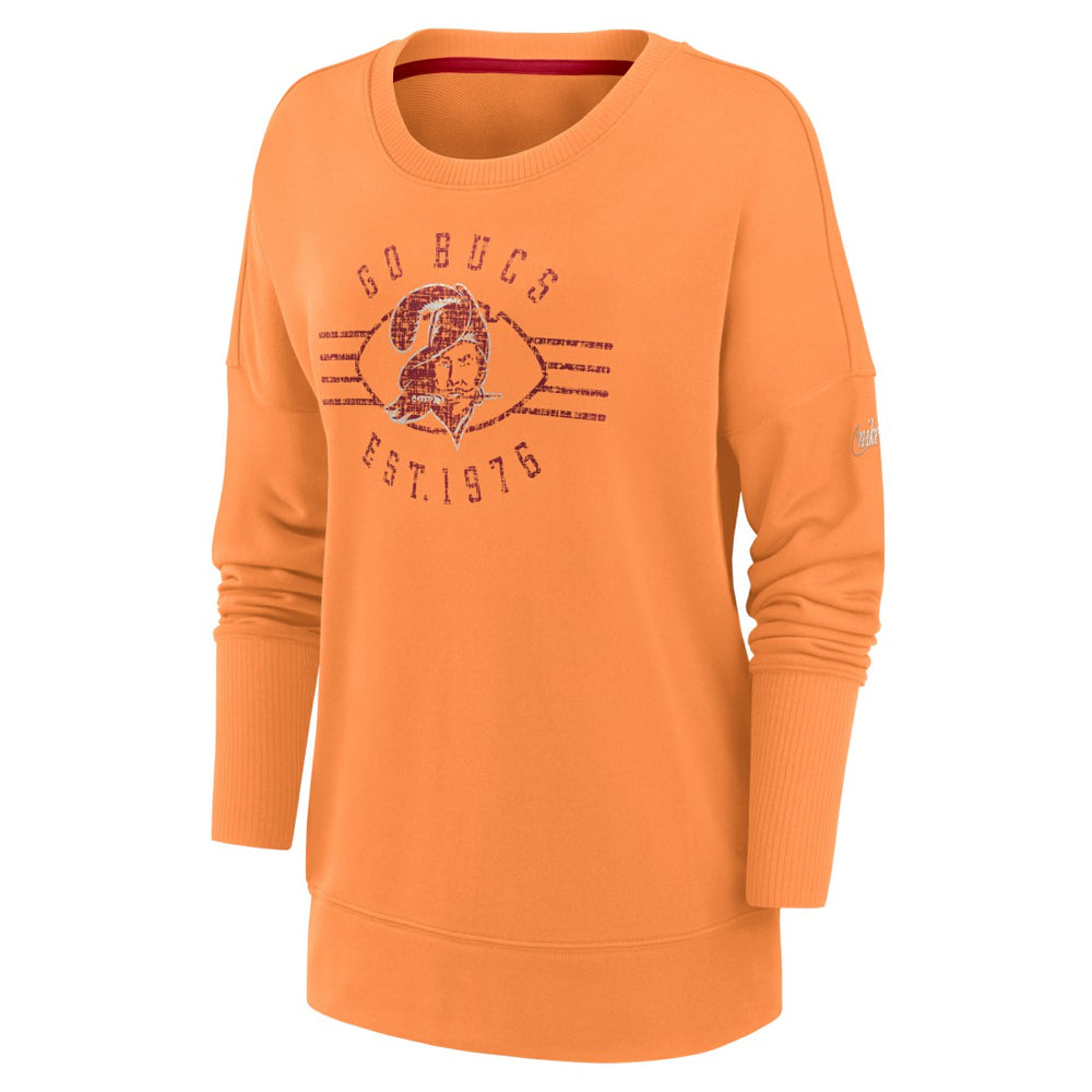 Tampa Bay Buccaneers Nike Women's Rewind Playback Icon Performance Pullover Sweatshirt