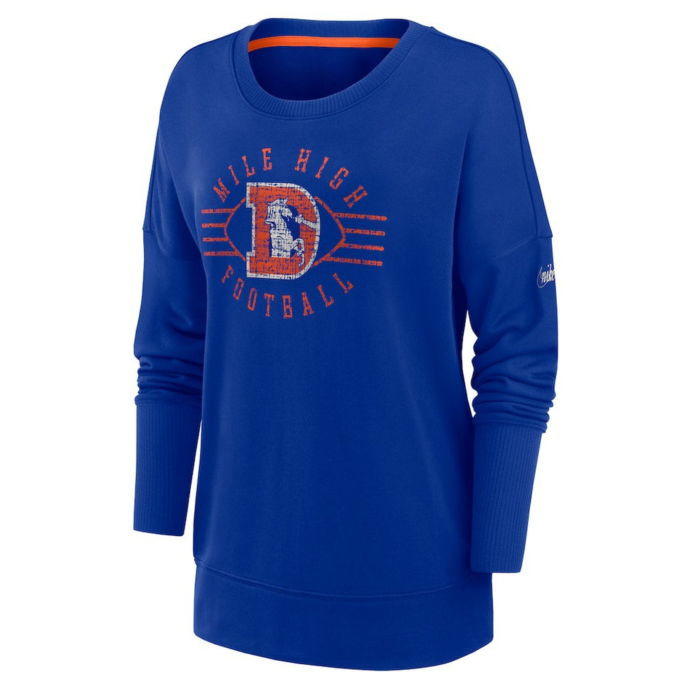 Denver Broncos Nike Women's Rewind Playback Icon Performance Pullover Sweatshirt