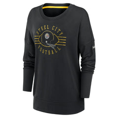 Pittsburgh Steelers Nike Women's Rewind Playback Icon Performance Pullover Sweatshirt