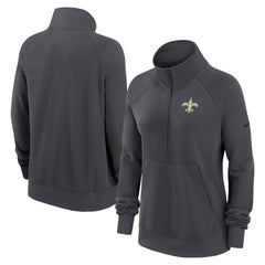 New Orleans Saints Nike Women's Premium Raglan Performance Half-Zip Sweatshirt