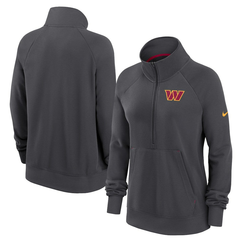 Washington Commanders Nike Women's Premium Raglan Performance Half-Zip Sweatshirt