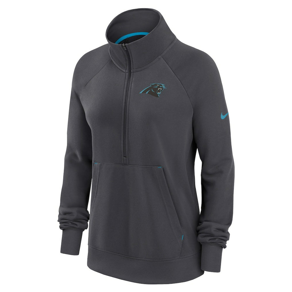 Carolina Panthers Nike Women's Premium Raglan Performance Half-Zip Sweatshirt