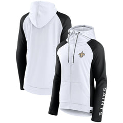 New Orleans Saints Fanatics Women's End Around Lightweight Raglan Full-Zip Hoodie Jacket