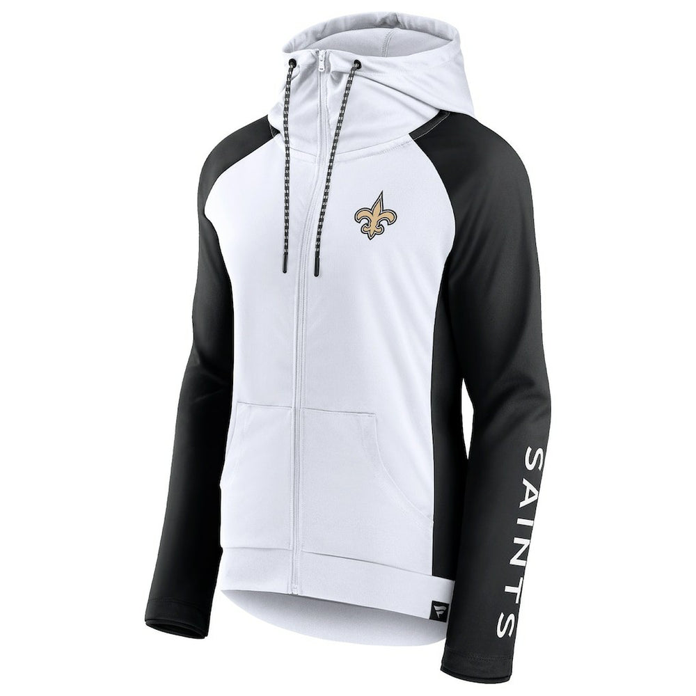 New Orleans Saints Fanatics Women's End Around Lightweight Raglan Full-Zip Hoodie Jacket