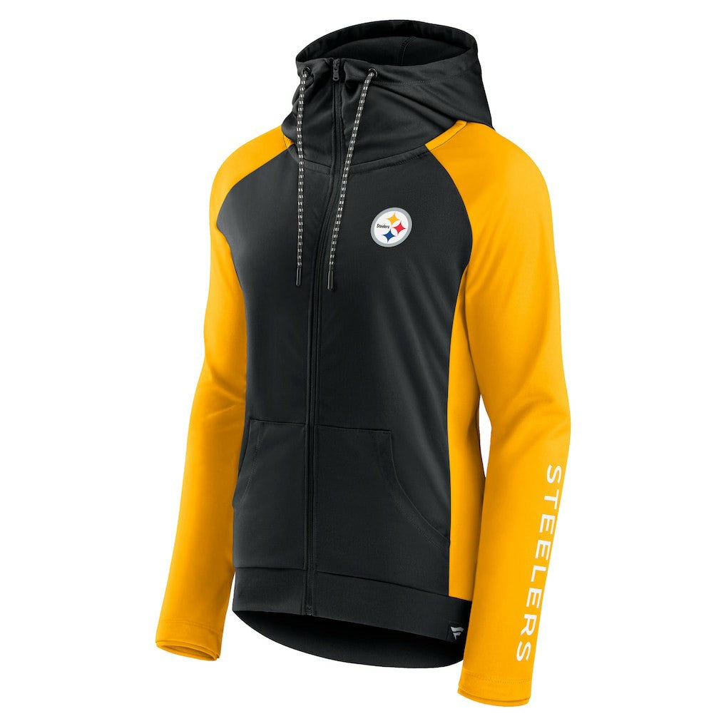 Pittsburgh Steelers Fanatics Women's End Around Lightweight Raglan Full-Zip Hoodie Jacket