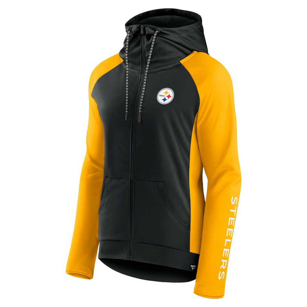 Pittsburgh Steelers Fanatics Women's End Around Lightweight Raglan Full-Zip Hoodie Jacket