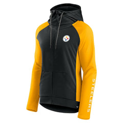 Pittsburgh Steelers Fanatics Women's End Around Lightweight Raglan Full-Zip Hoodie Jacket
