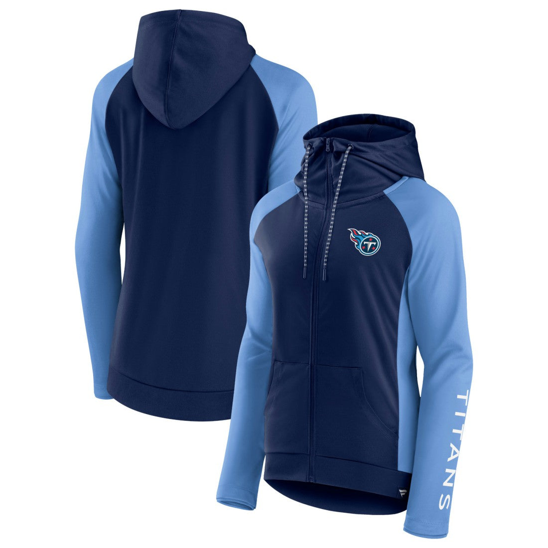 Tennessee Titans Fanatics Women's End Around Lightweight Raglan Full-Zip Hoodie Jacket