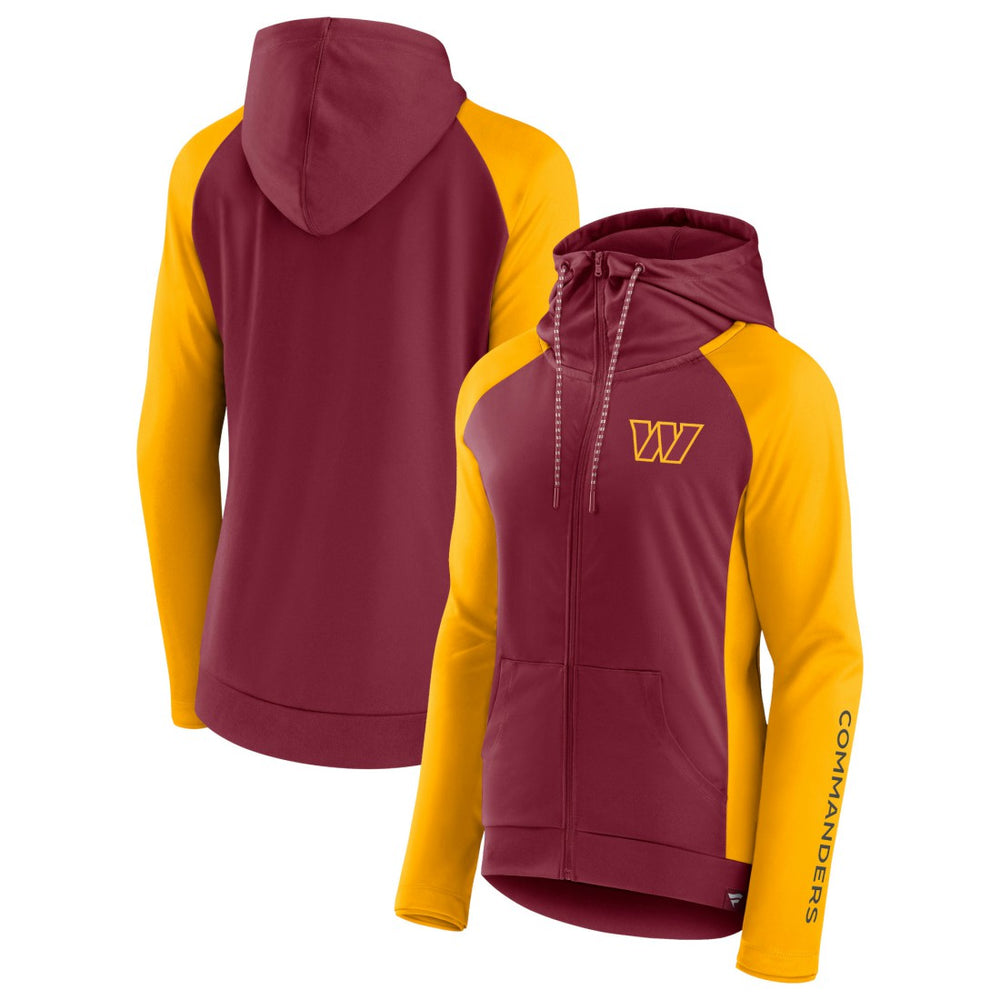 Washington Commanders Fanatics Women's End Around Lightweight Raglan Full-Zip Hoodie Jacket