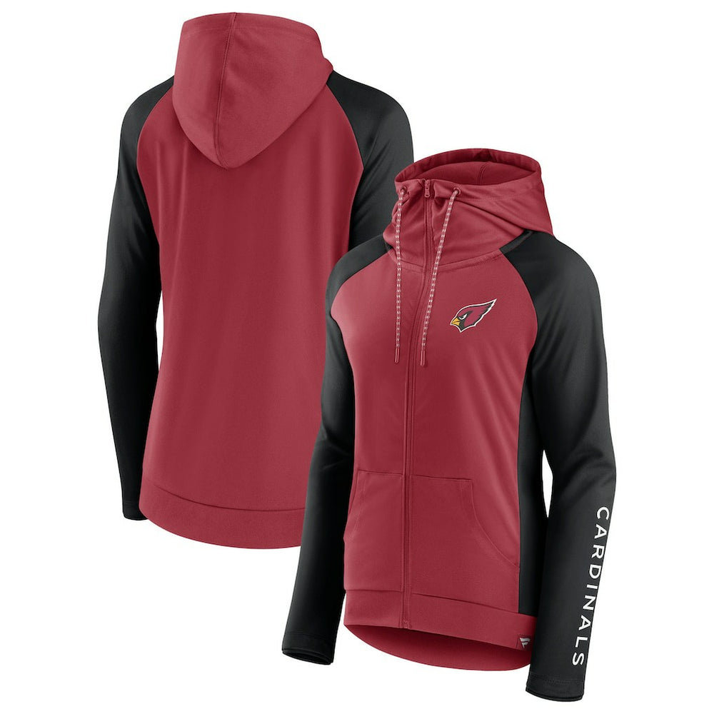 Arizona Cardinals Fanatics Women's End Around Lightweight Raglan Full-Zip Hoodie Jacket
