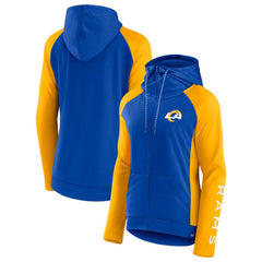 Los Angeles Rams Fanatics Women's End Around Lightweight Raglan Full-Zip Hoodie Jacket