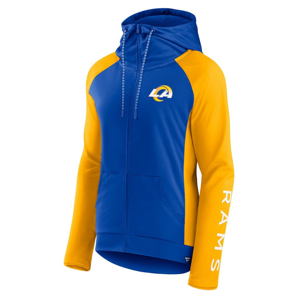 Los Angeles Rams Fanatics Women's End Around Lightweight Raglan Full-Zip Hoodie Jacket