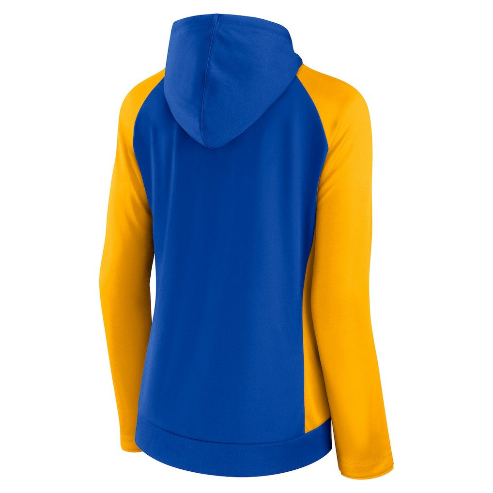 Los Angeles Rams Fanatics Women's End Around Lightweight Raglan Full-Zip Hoodie Jacket