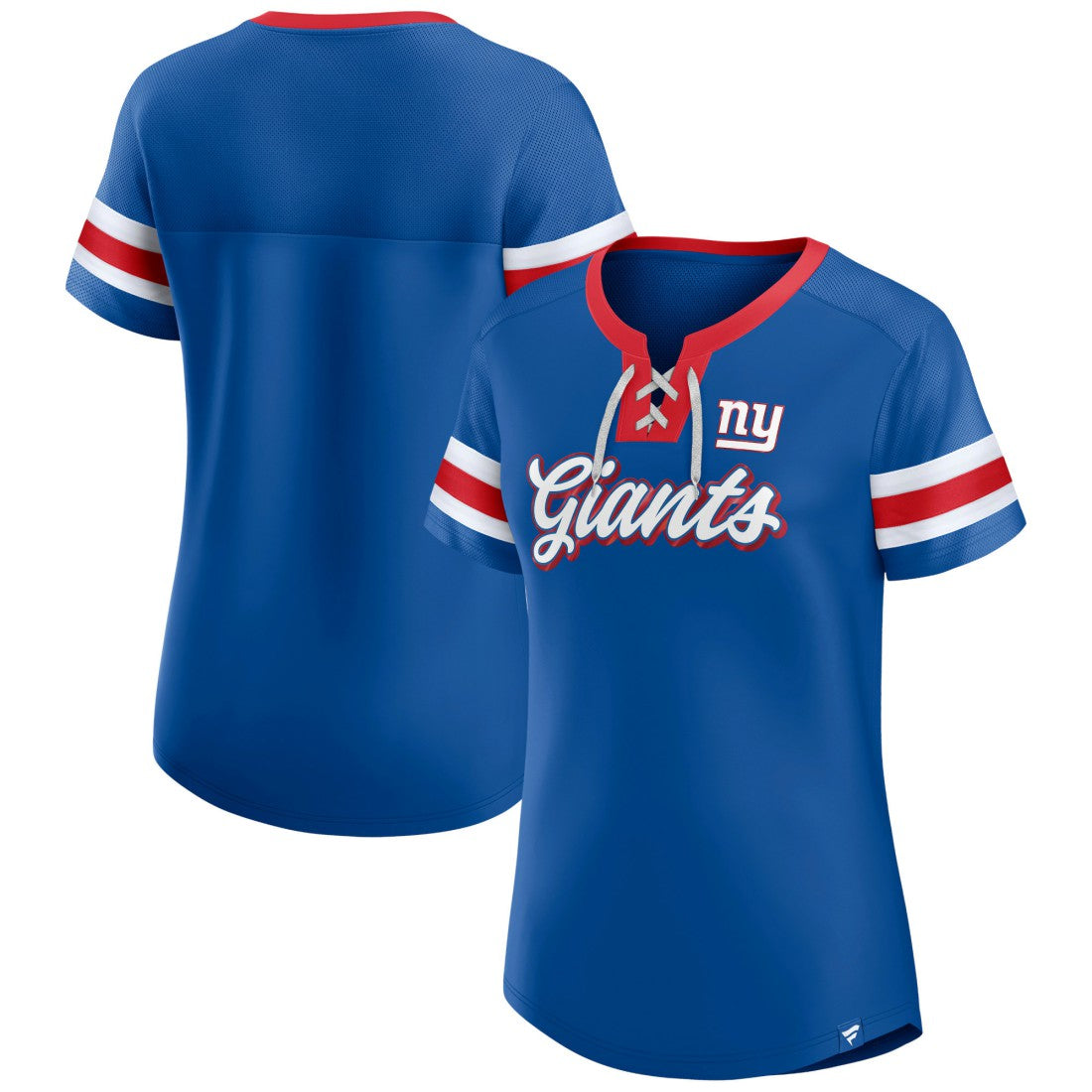 New York Giants Fanatics Women's Original State Lace-Up T-Shirt