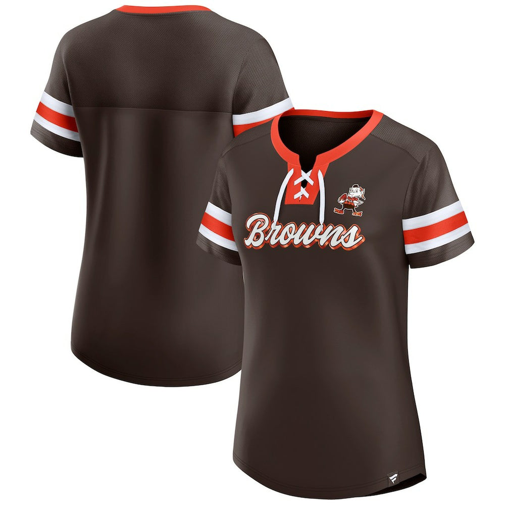 Cleveland Browns Fanatics Women's Original State Lace-Up T-Shirt