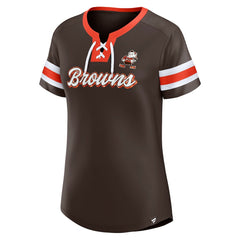 Cleveland Browns Fanatics Women's Original State Lace-Up T-Shirt