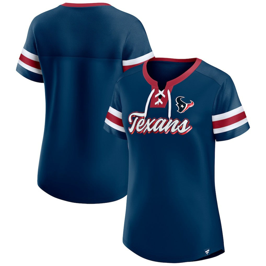 Houston Texans Fanatics Women's Original State Lace-Up T-Shirt