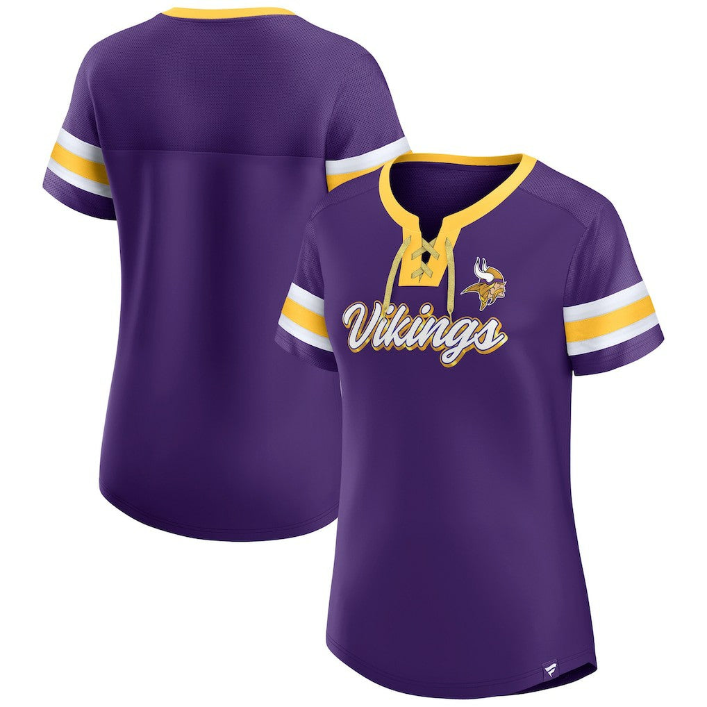 Minnesota Vikings Fanatics Women's Original State Lace-Up T-Shirt