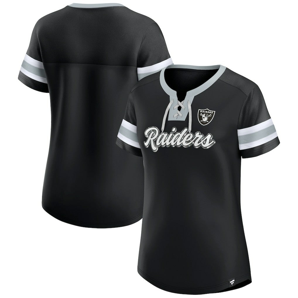 Las Vegas Raiders Fanatics Women's Original State Lace-Up T-Shirt