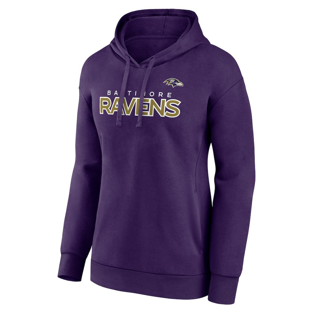 Baltimore Ravens Fanatics Women's Iconic Cotton Fleece Checklist Pullover Hoodie