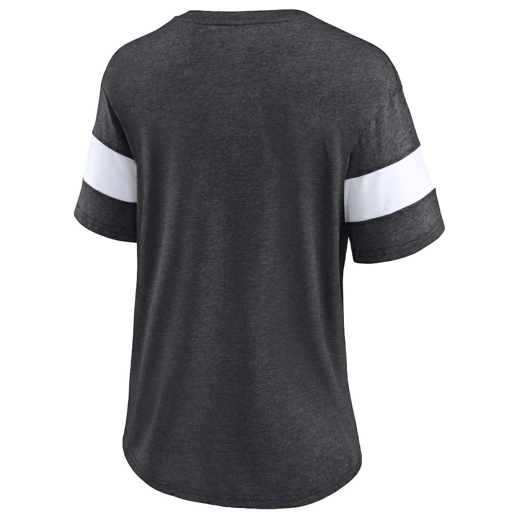 New Orleans Saints Fanatics Women's Distressed Team Tri-Blend V-Neck T-Shirt