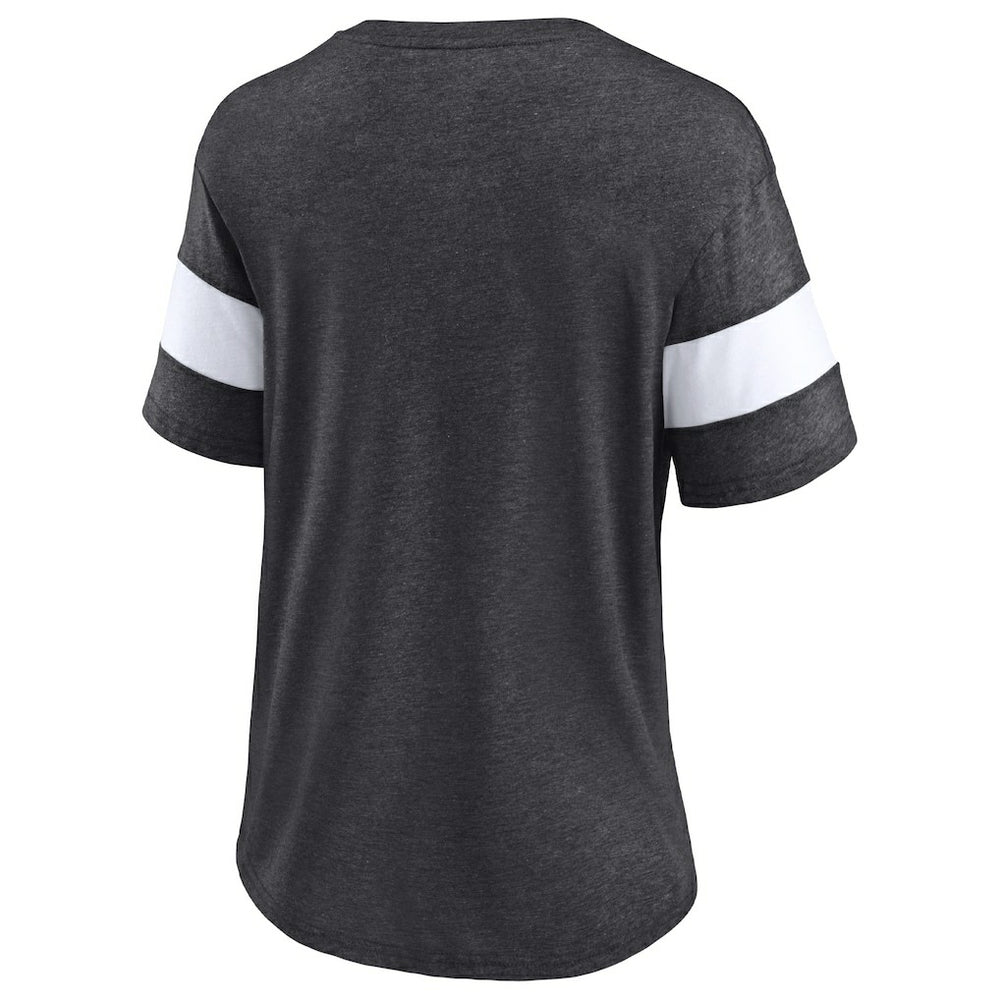 New Orleans Saints Fanatics Women's Distressed Team Tri-Blend V-Neck T-Shirt