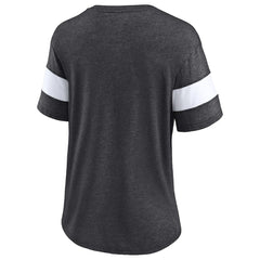 New Orleans Saints Fanatics Women's Distressed Team Tri-Blend V-Neck T-Shirt