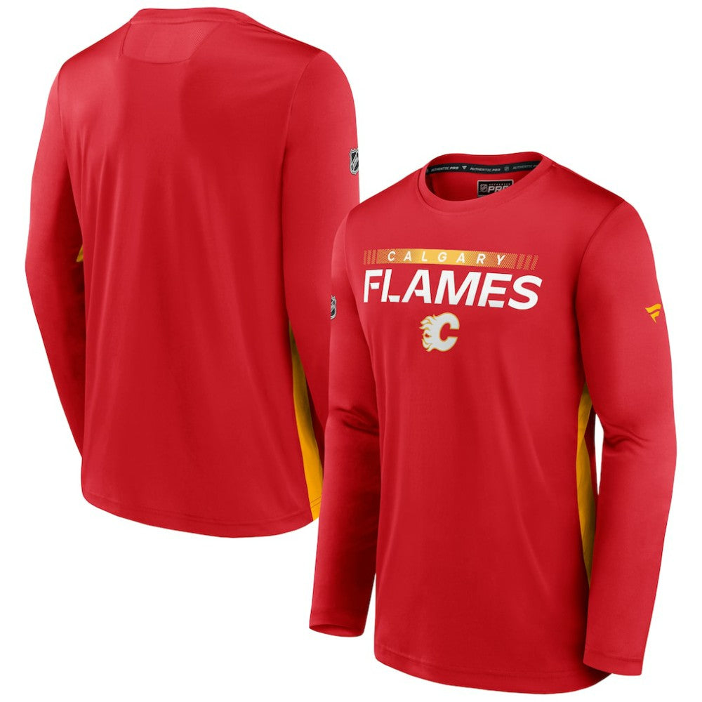 Calgary Flames Fanatics Authentic Pro Rink Performance Long Sleeve T-Shirt Sale