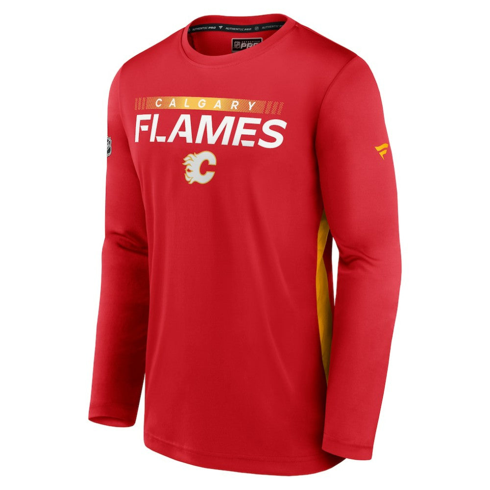 Calgary Flames Fanatics Authentic Pro Rink Performance Long Sleeve T-Shirt Sale