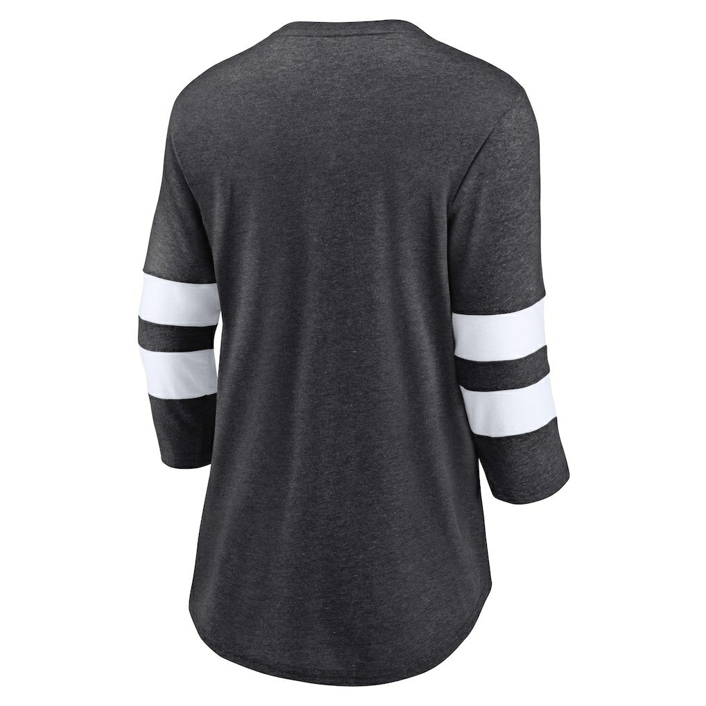 Las Vegas Raiders Fanatics Women's Primary Logo 3/4 Sleeve Scoop Neck T-Shirt
