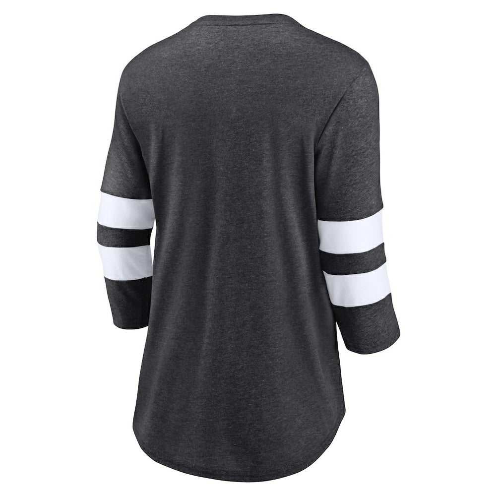 Las Vegas Raiders Fanatics Women's Primary Logo 3/4 Sleeve Scoop Neck T-Shirt