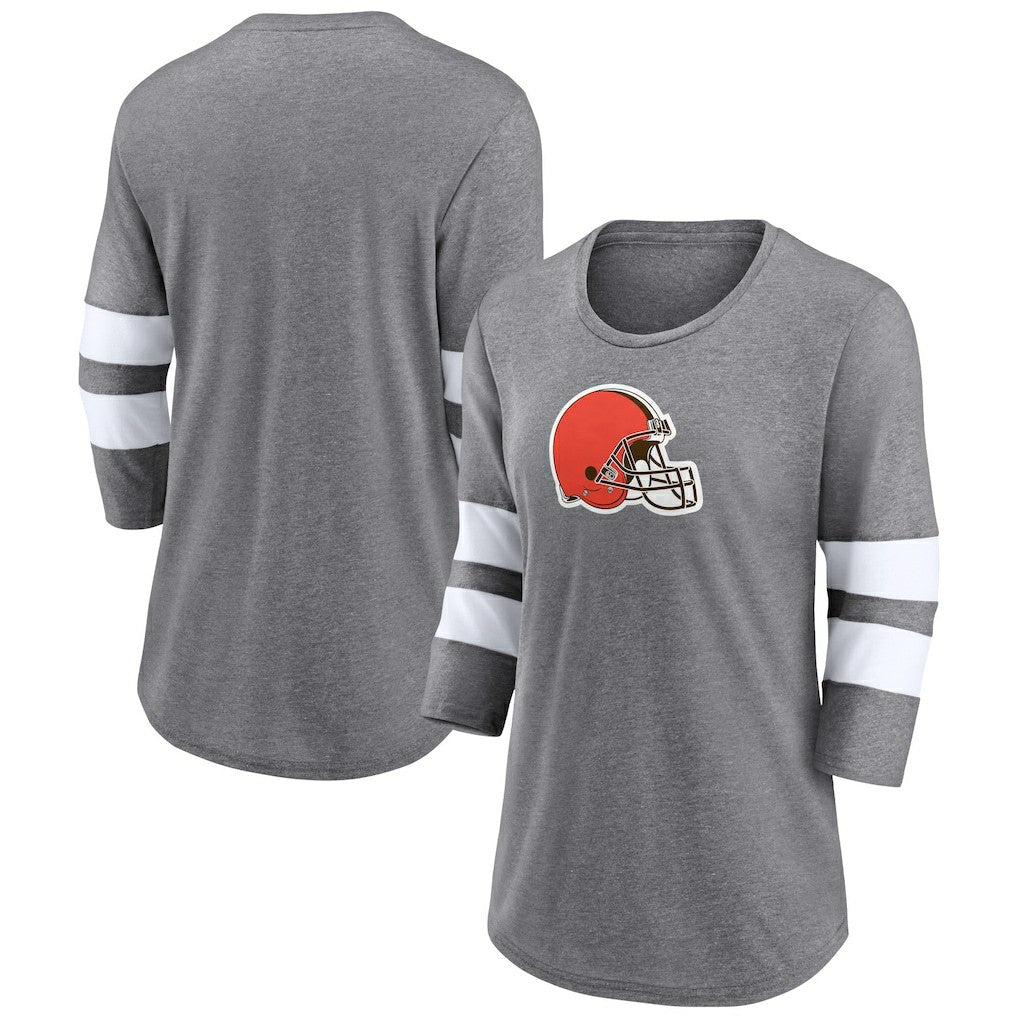 Cleveland Browns Fanatics Women's Primary Logo 3/4 Sleeve Scoop Neck T-Shirt