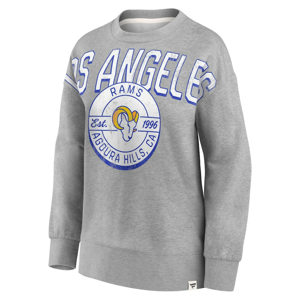 Los Angeles Rams Fanatics Women's Jump Distribution Tri-Blend Pullover Sweatshirt