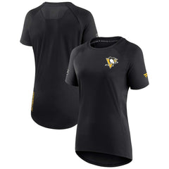 Pittsburgh Penguins Fanatics Women's Authentic Pro Rink Raglan Tech T-Shirt Sale