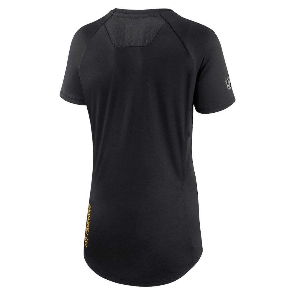 Pittsburgh Penguins Fanatics Women's Authentic Pro Rink Raglan Tech T-Shirt Sale