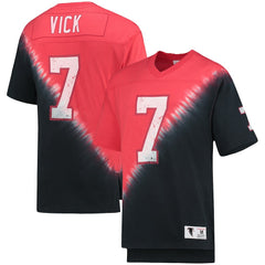 Atlanta Falcons Mitchell & Ness Michael Vick  Retired Player Name & Number Diagonal Tie-Dye V-Neck T-Shirt