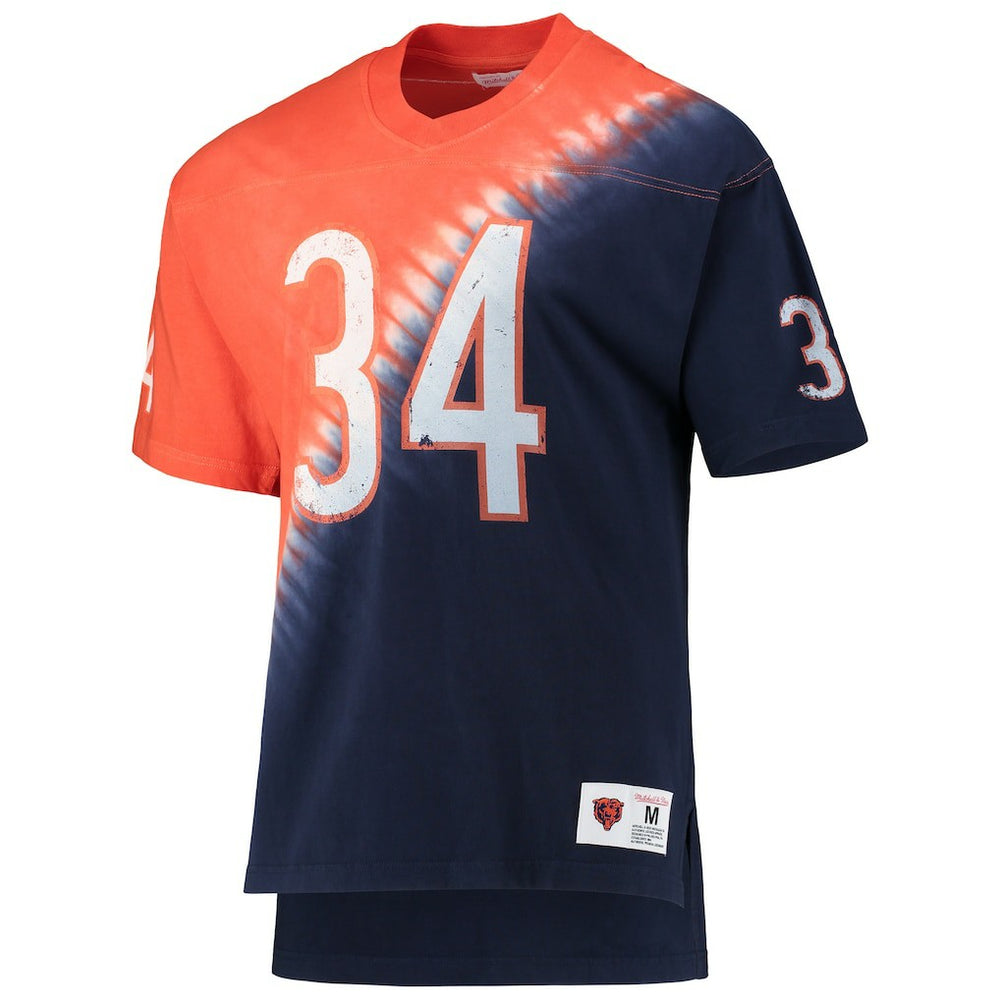 Chicago Bears Mitchell & Ness Walter Payton  Retired Player Name & Number Diagonal Tie-Dye V-Neck T-Shirt