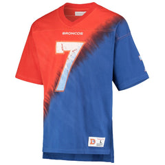 Denver Broncos Mitchell & Ness John Elway  Retired Player Name & Number Diagonal Tie-Dye V-Neck T-Shirt