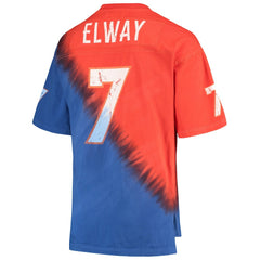 Denver Broncos Mitchell & Ness John Elway  Retired Player Name & Number Diagonal Tie-Dye V-Neck T-Shirt