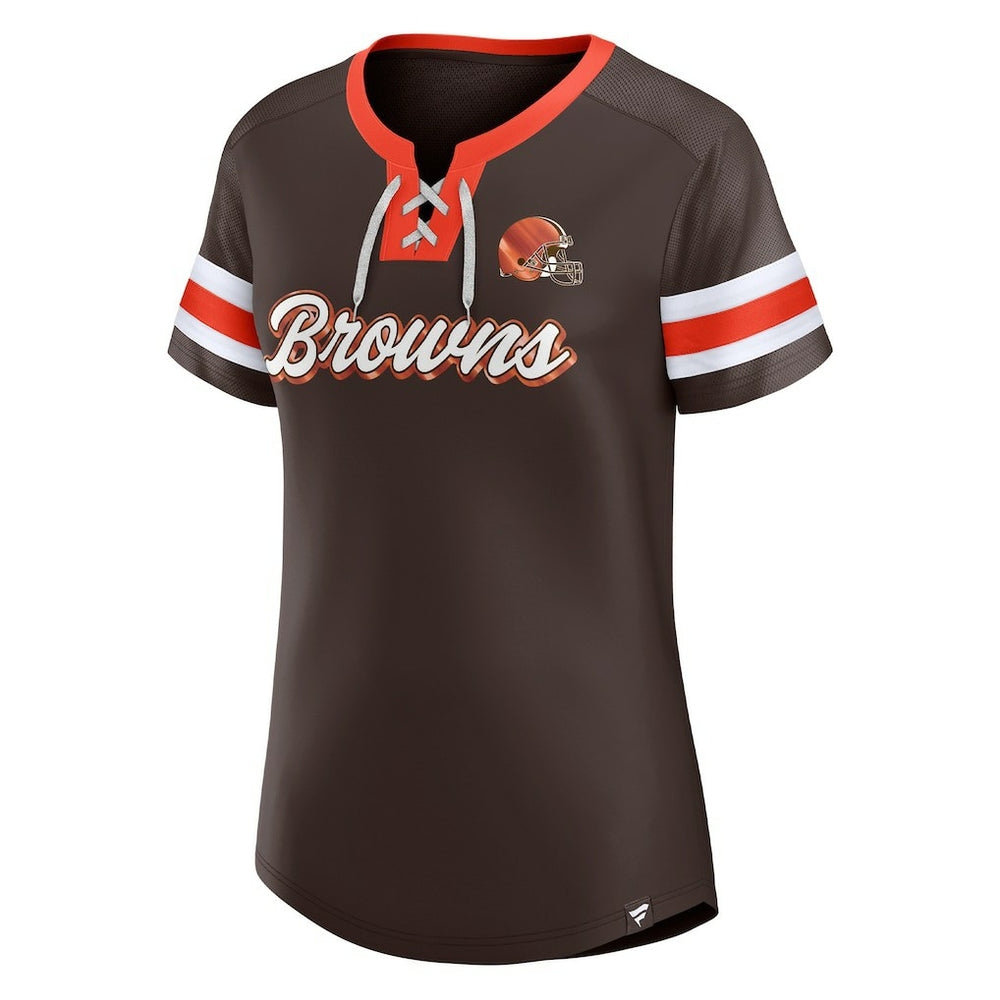 Cleveland Browns Fanatics Baker Mayfield  Women's Athena Name & Number Notch Neck T-Shirt