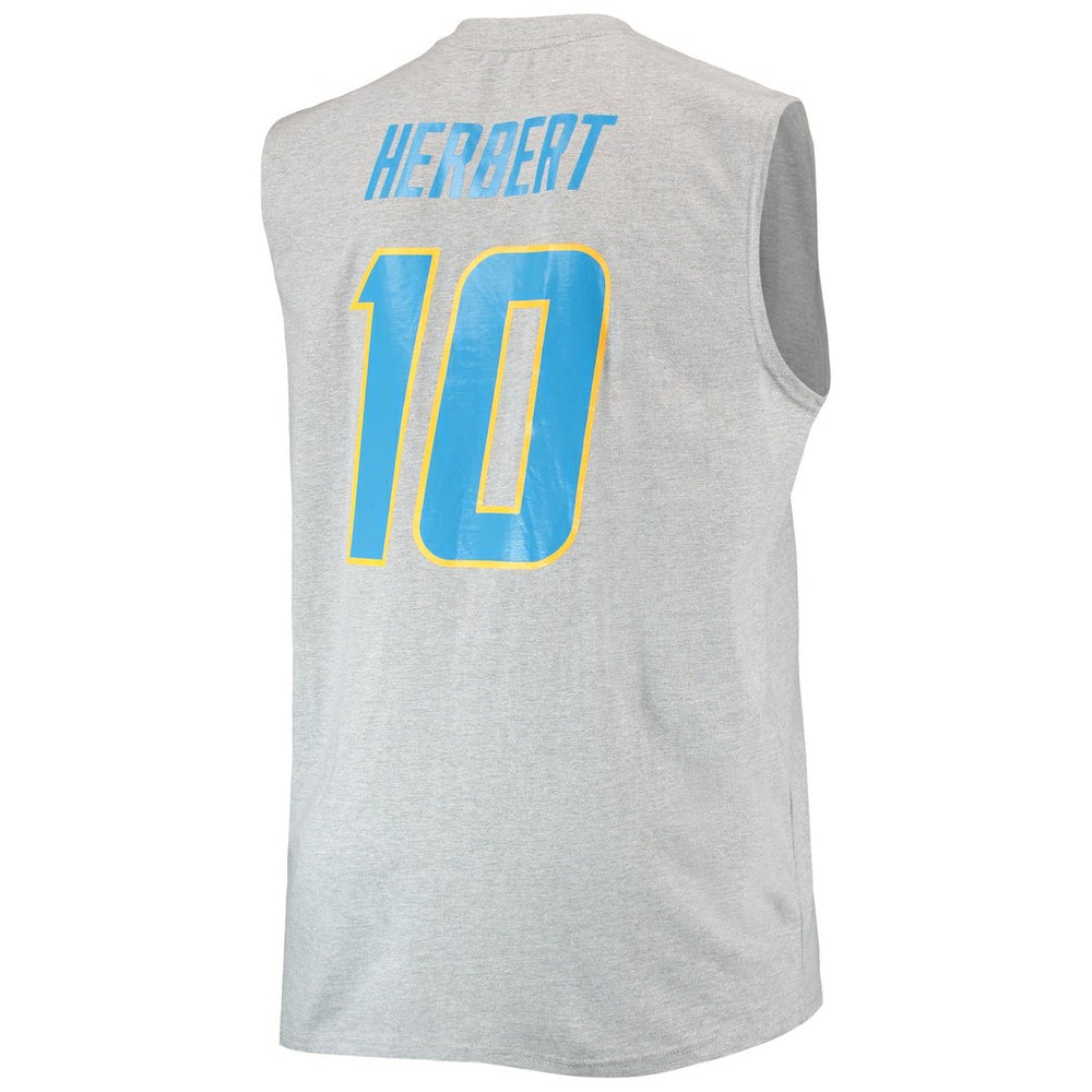 Los Angeles Chargers  Justin Herbert  Big & Tall Player Name & Number Muscle Tank Top