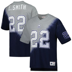 Dallas Cowboys Mitchell & Ness Emmitt Smith  Retired Player Name & Number Diagonal Tie-Dye V-Neck T-Shirt