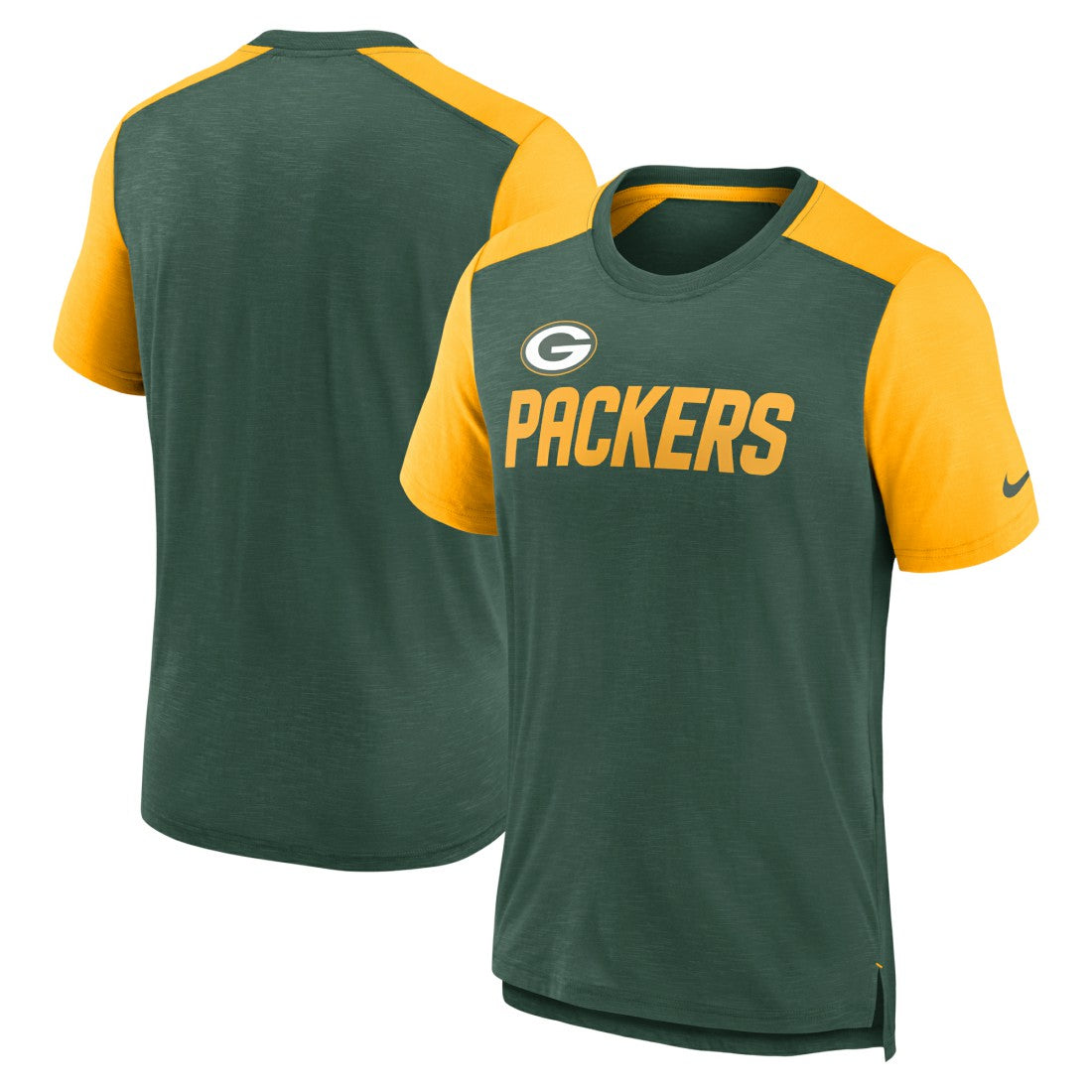 Green Bay Packers Nike Color Block Team Name T-Shirt