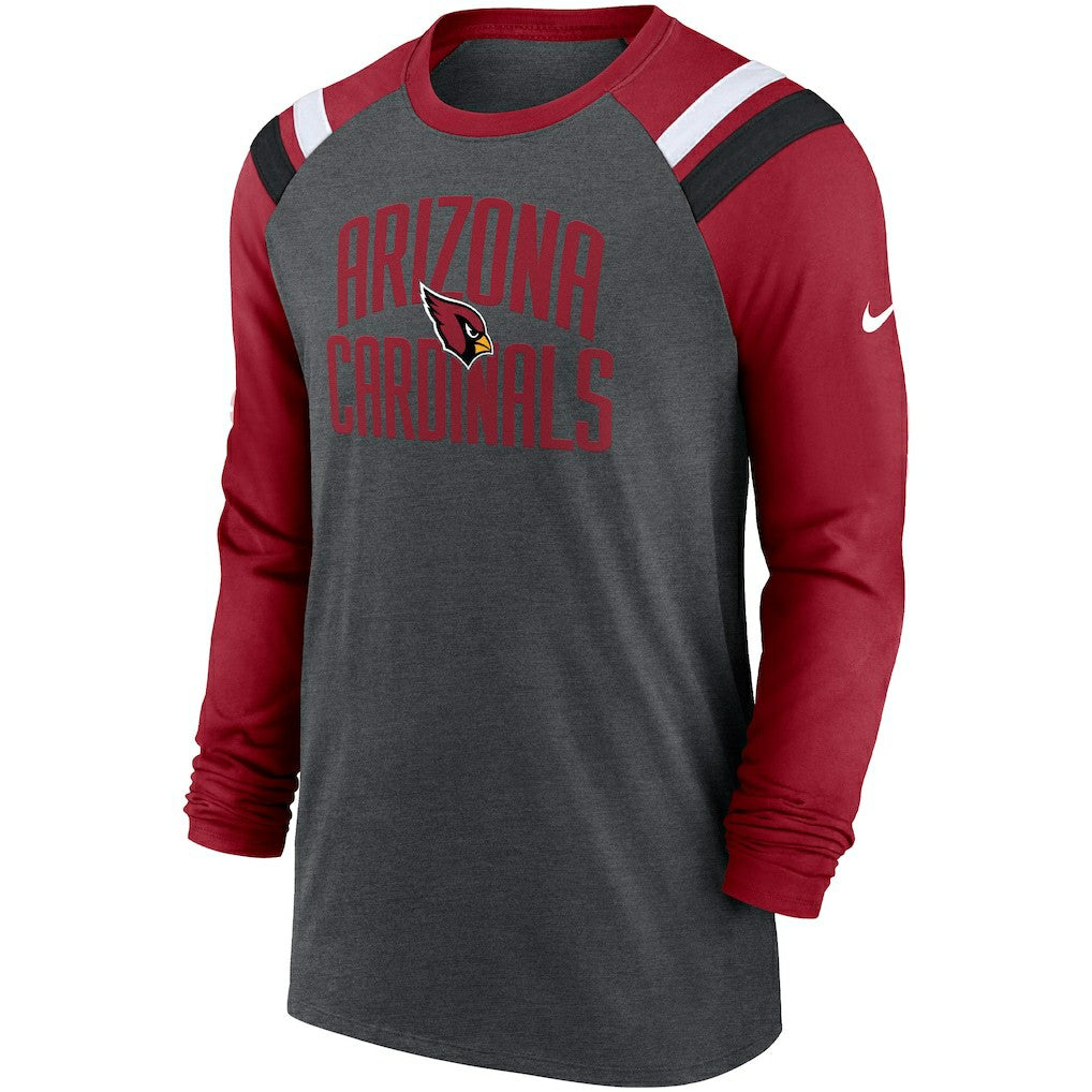 Arizona Cardinals Nike Tri-Blend Raglan Athletic Long Sleeve Fashion T-Shirt