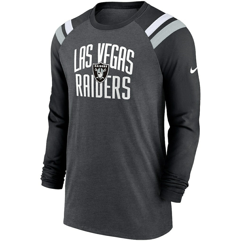 Las Vegas Raiders Nike Tri-Blend Raglan Athletic Long Sleeve Fashion T-Shirt