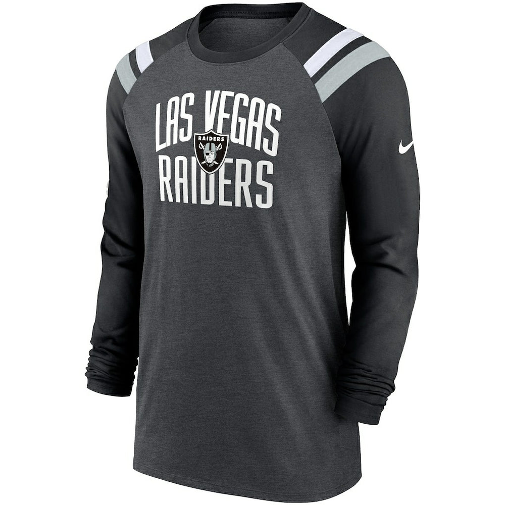 Las Vegas Raiders Nike Tri-Blend Raglan Athletic Long Sleeve Fashion T-Shirt