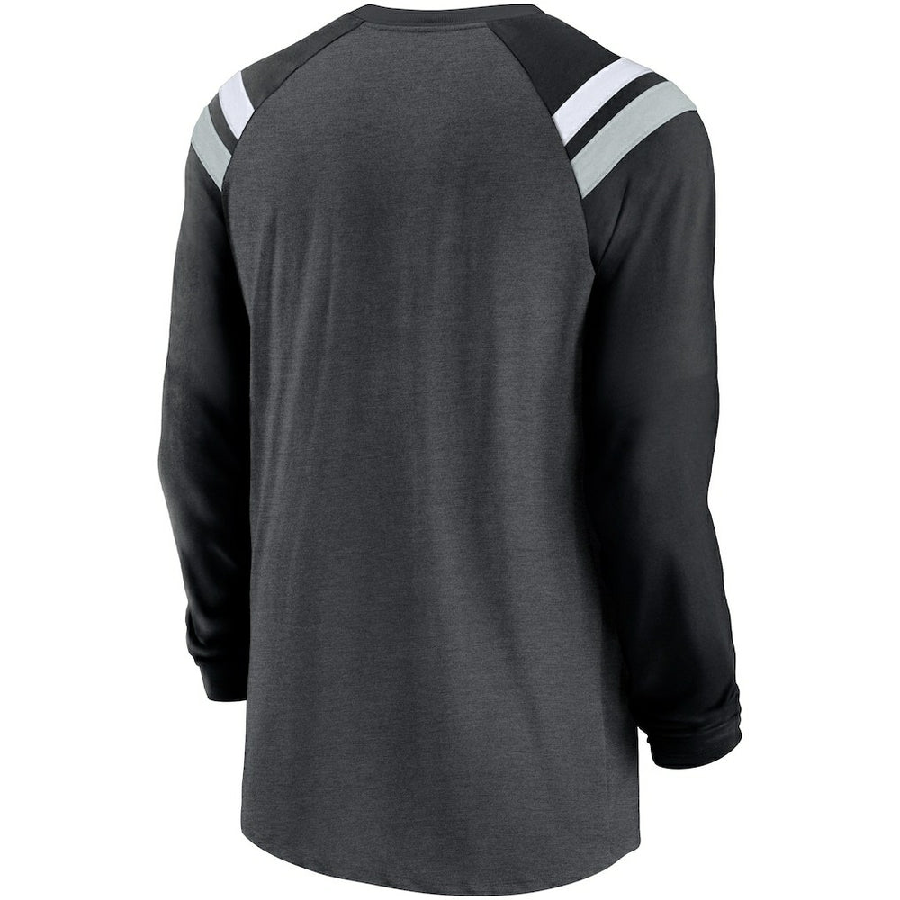Las Vegas Raiders Nike Tri-Blend Raglan Athletic Long Sleeve Fashion T-Shirt