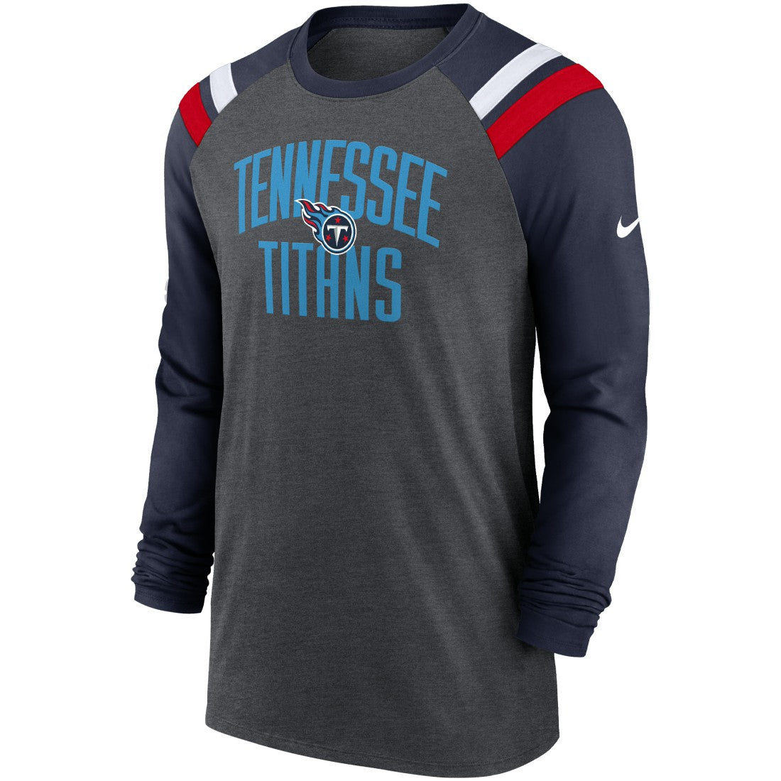 Tennessee Titans Nike Tri-Blend Raglan Athletic Long Sleeve Fashion T-Shirt